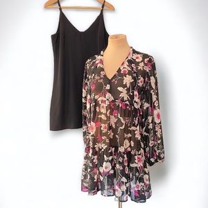 Sanctuary Feeling Fresh Sheer Puff Sleeve Babydoll Dress with Slip Size XS